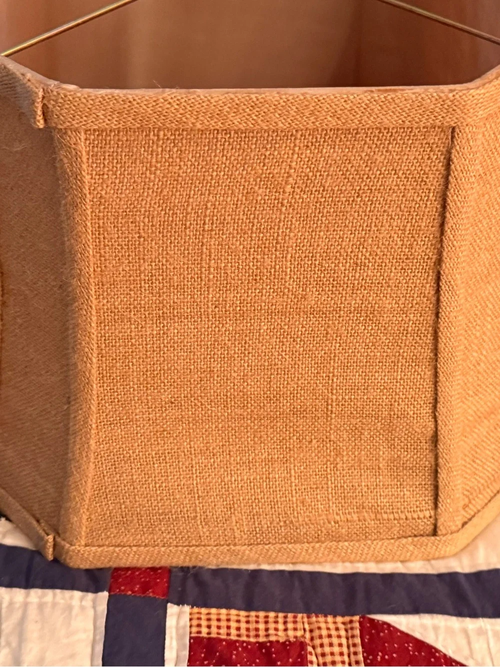 Vintage Rectangular Hexagonal Lined Shade Spider Fitter
